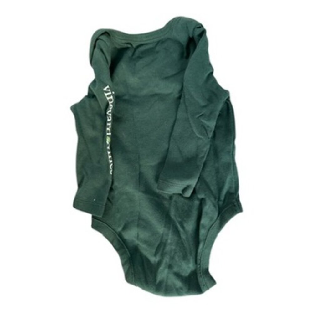 EUC Vineyard Vines Long Sleeve Body Suit Forest Green 6 to 12 Months - Picture 2 of 4